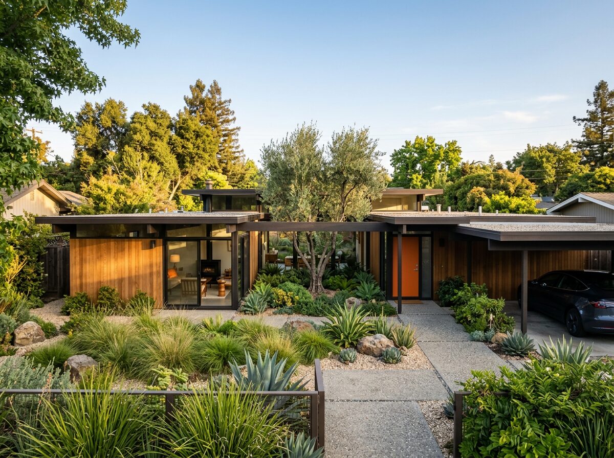 A Palo Alto Eichler with post-and-beam lines and floor-to-ceiling glass